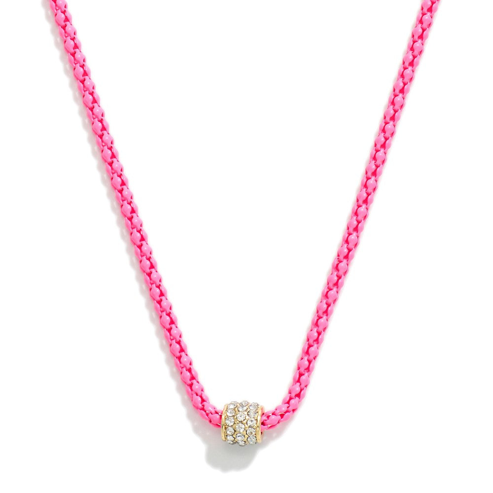 West Coast Sun Necklace, Hot Pink