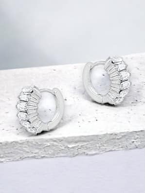 Whispering Rain Hoops, Silver