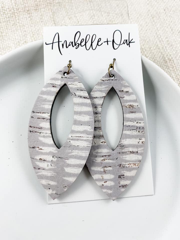 Gray & White Cutout Leaves