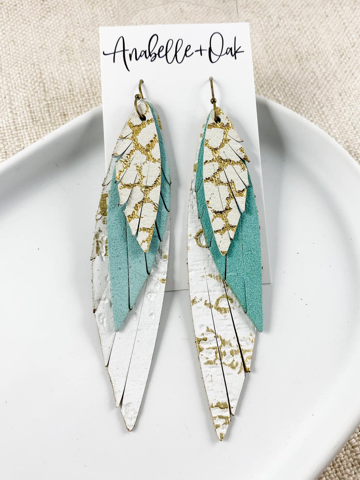 White & Mint Feathers