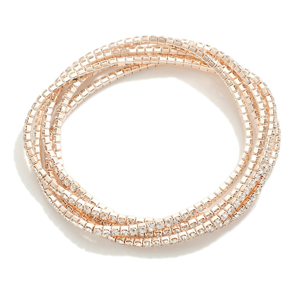 Luxe Trace Bracelet Set, Rose Gold