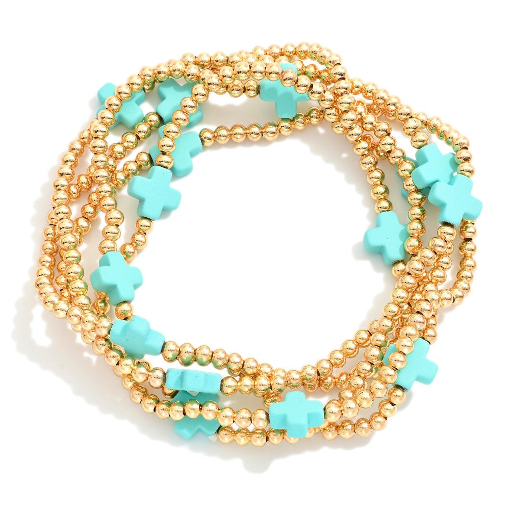 Crossover Bracelet Set, Turquoise