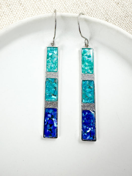 Opal & Ombre Earrings, Blue