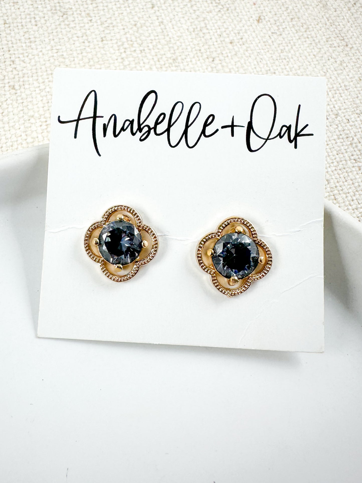 Floret Edge Studs, Slate