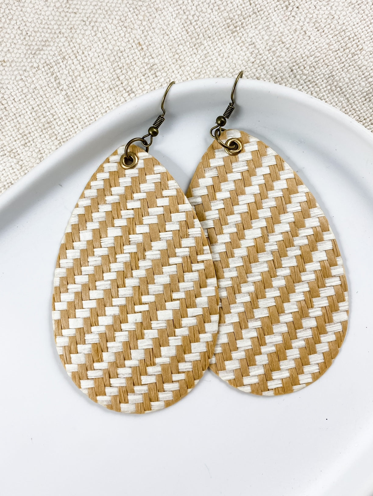 White Woven Teardrops