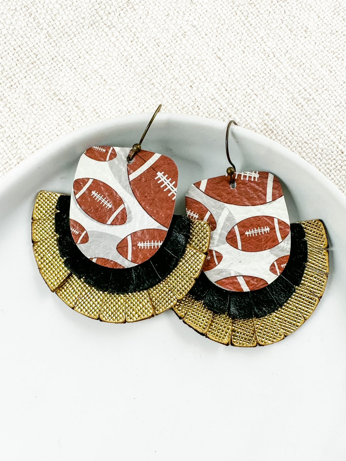 Game Day Glory Earrings, Black & Gold
