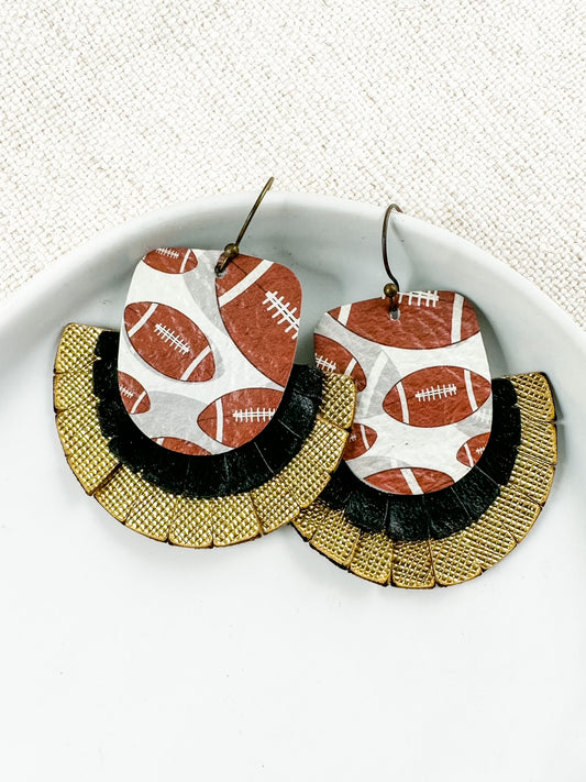 Game Day Glory Earrings, Black & Gold