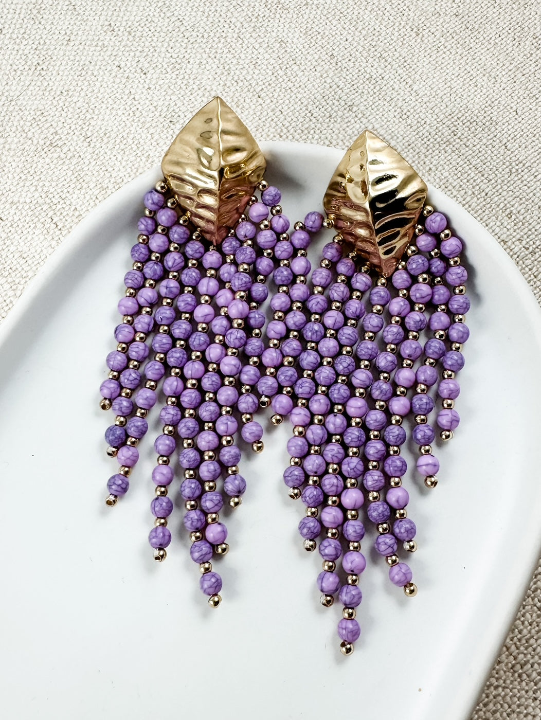 Center of Attention Earrings, Lavender