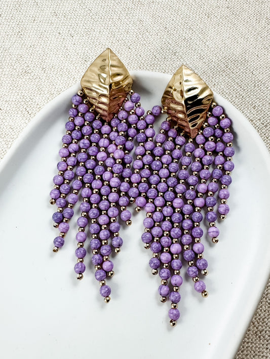 Center of Attention Earrings, Lavender