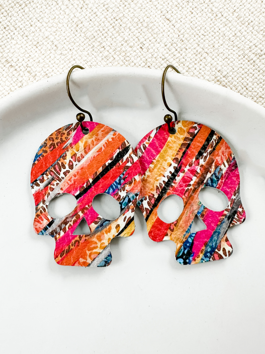 Wild Streak Skull Earrings