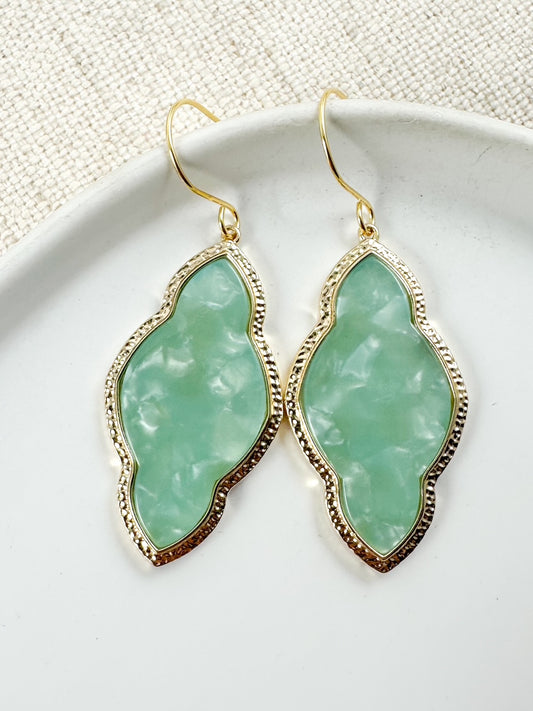 Vera Drop Earrings, Mint