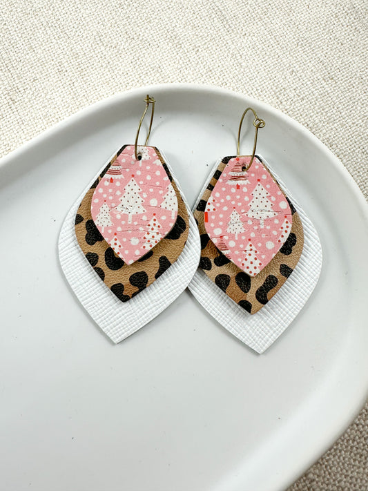 Pink Frosted Meadow Earrings