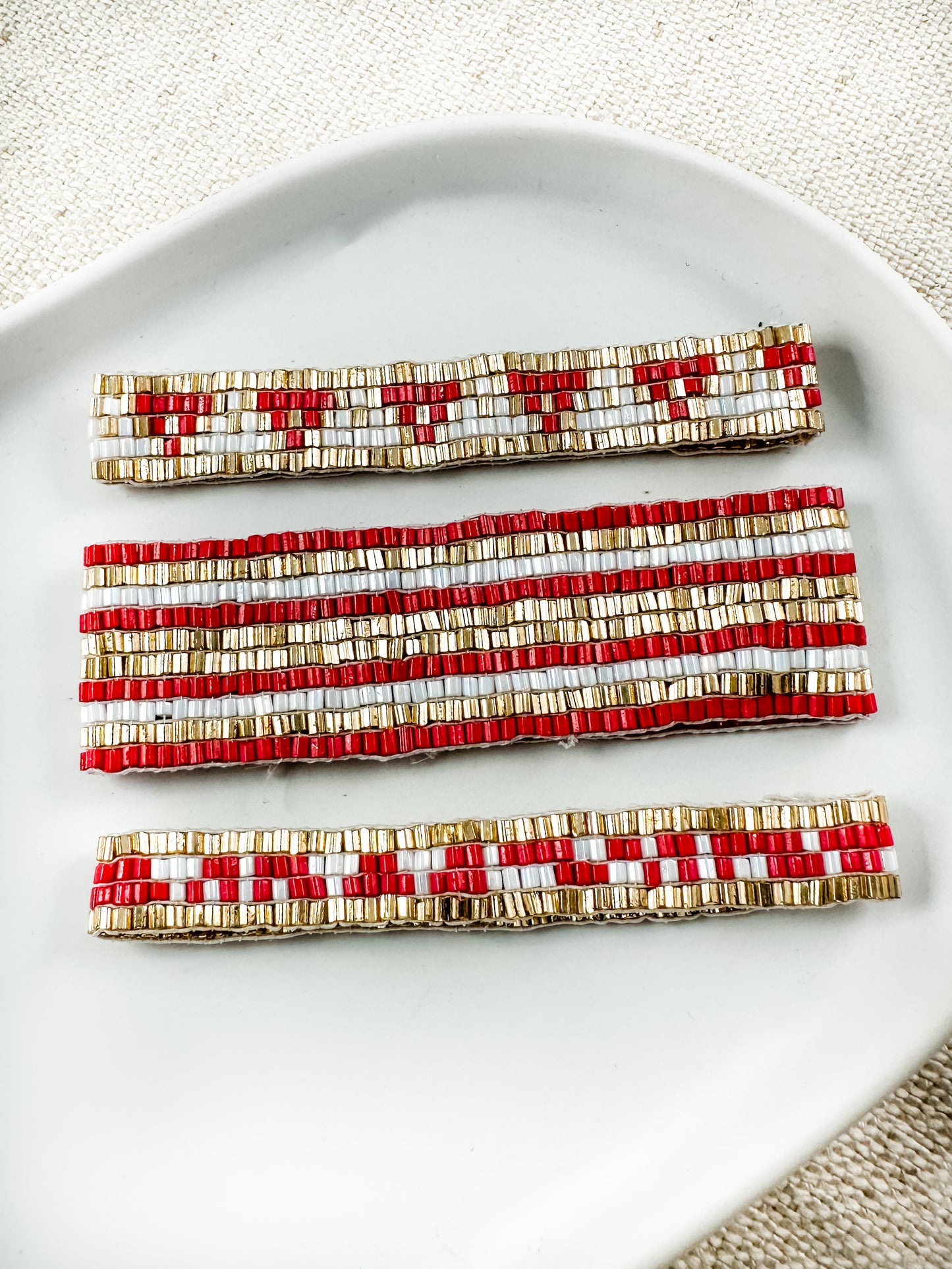 These Colors Never Run Bracelet Set, Red & Gold