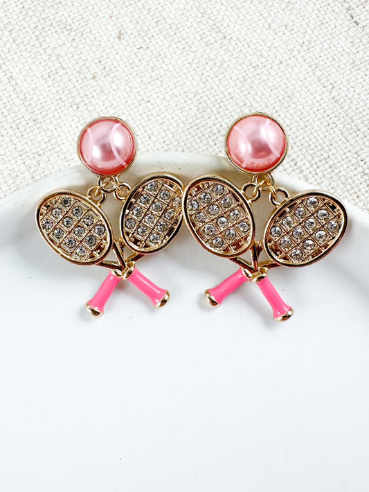 Chic Serve Earrings, Pink