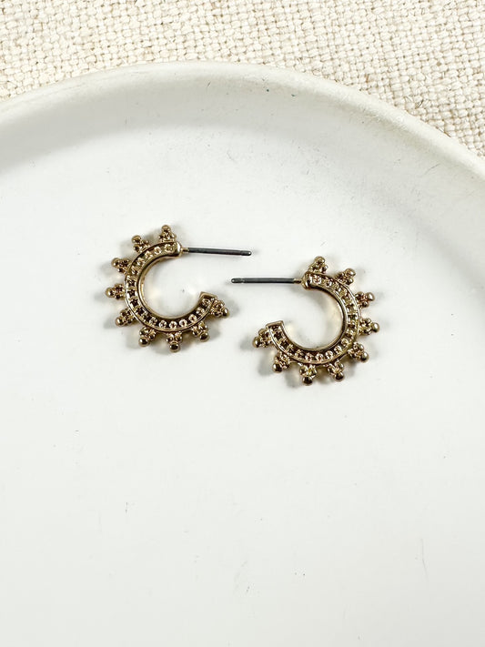Sundial Huggie Hoops