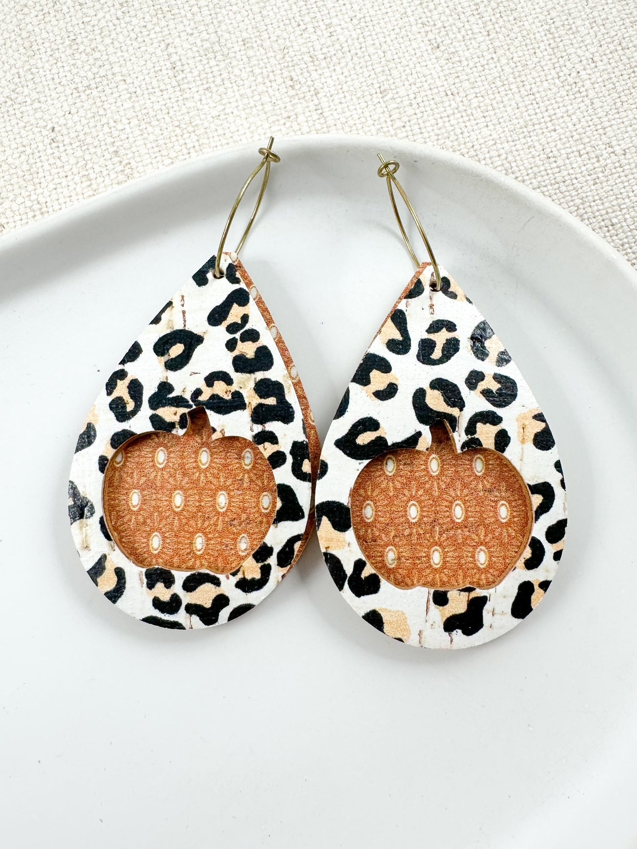Leopard Lane Pumpkin Earrings
