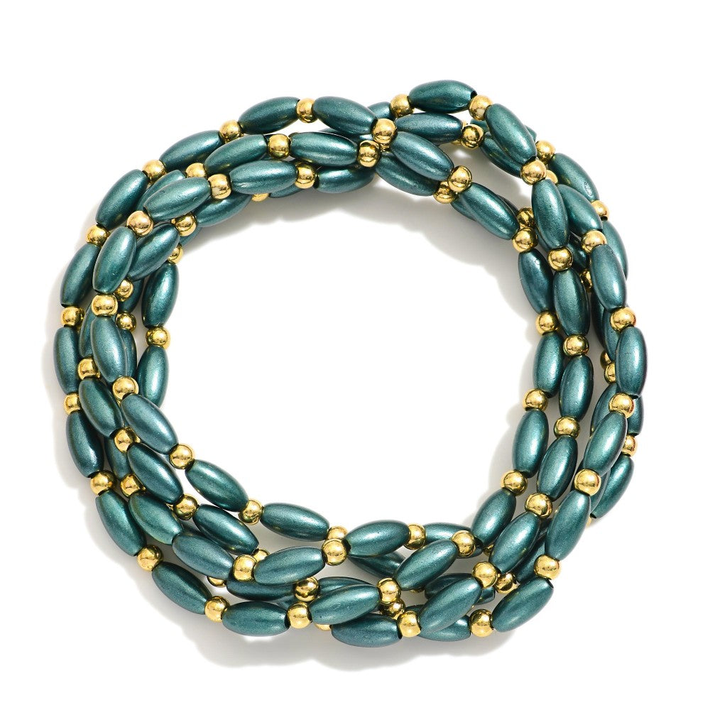 Aurora Wrap Bracelet Set, Green
