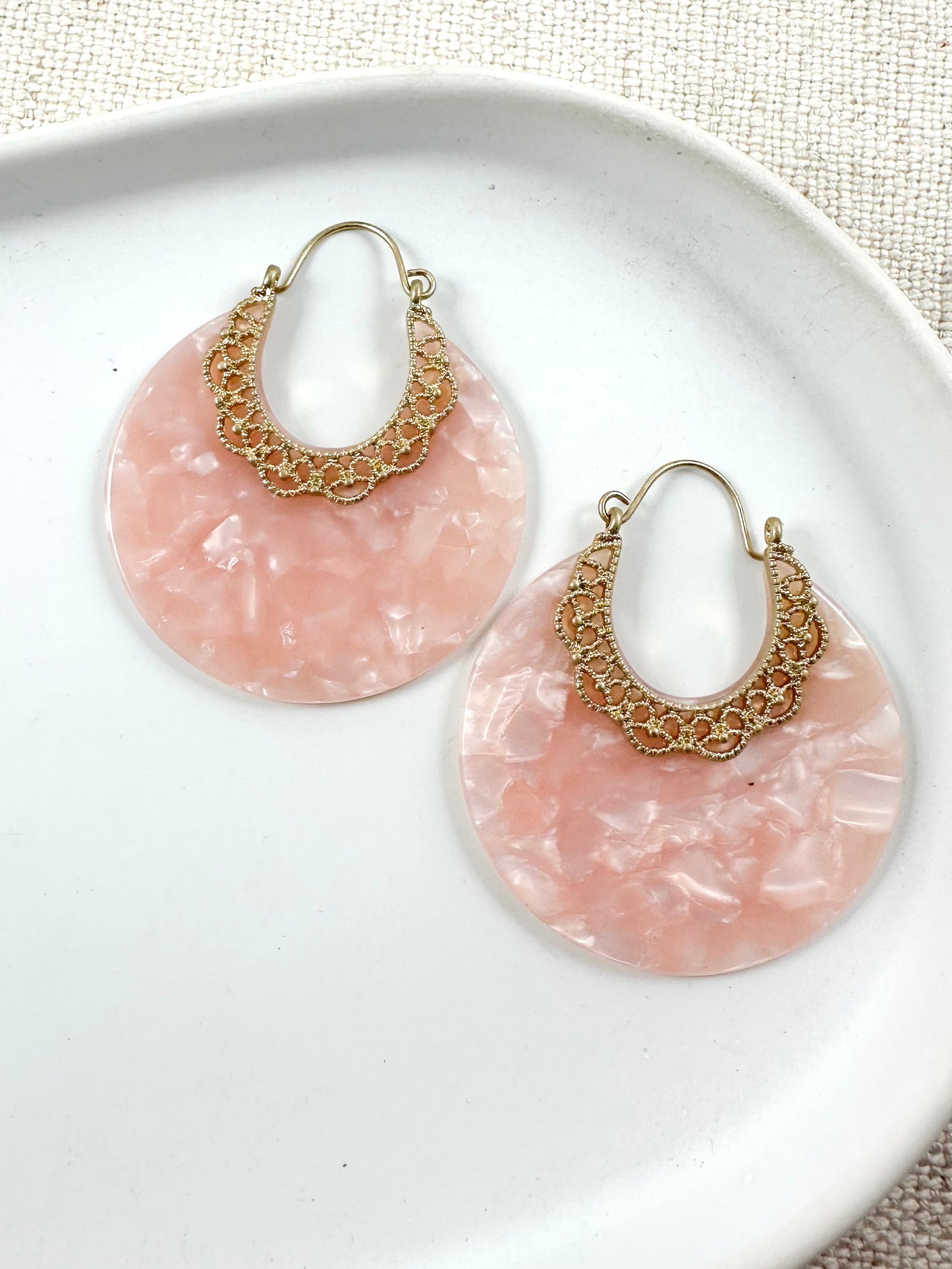 Marbled Bloom Hoops