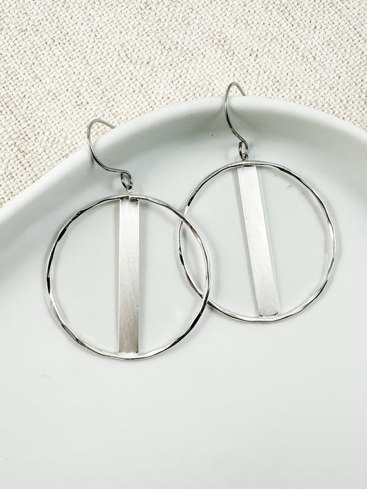 Speaking Facts Earrings, Silver