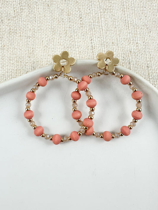 Petal Loop Earrings, Blush Pink