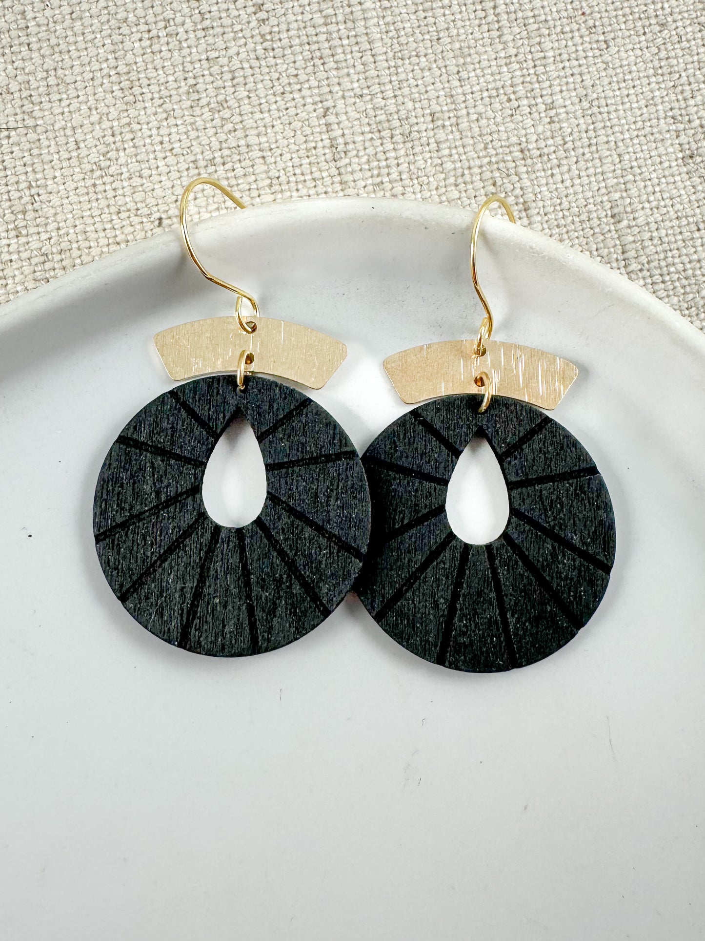 Black Sunburst Earrings