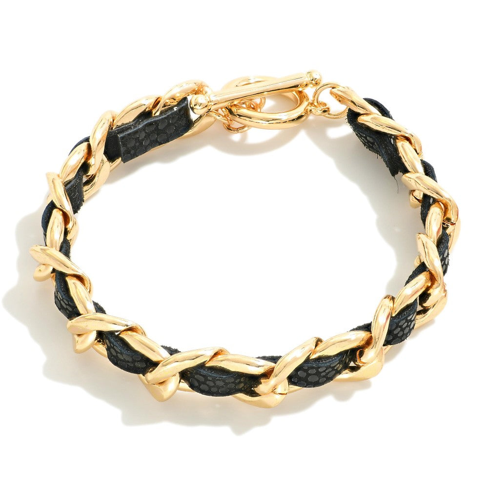 Chain & Hide Bracelet, Black