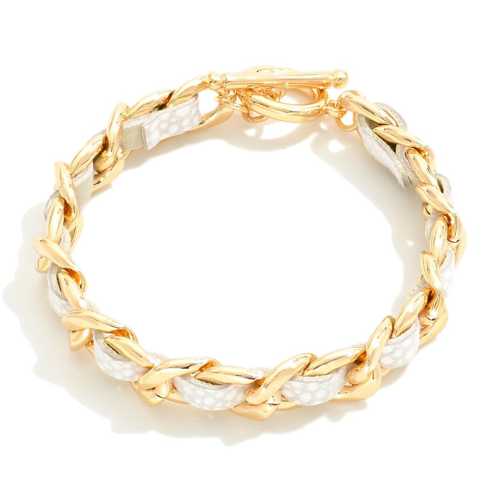Chain & Hide Bracelet, White