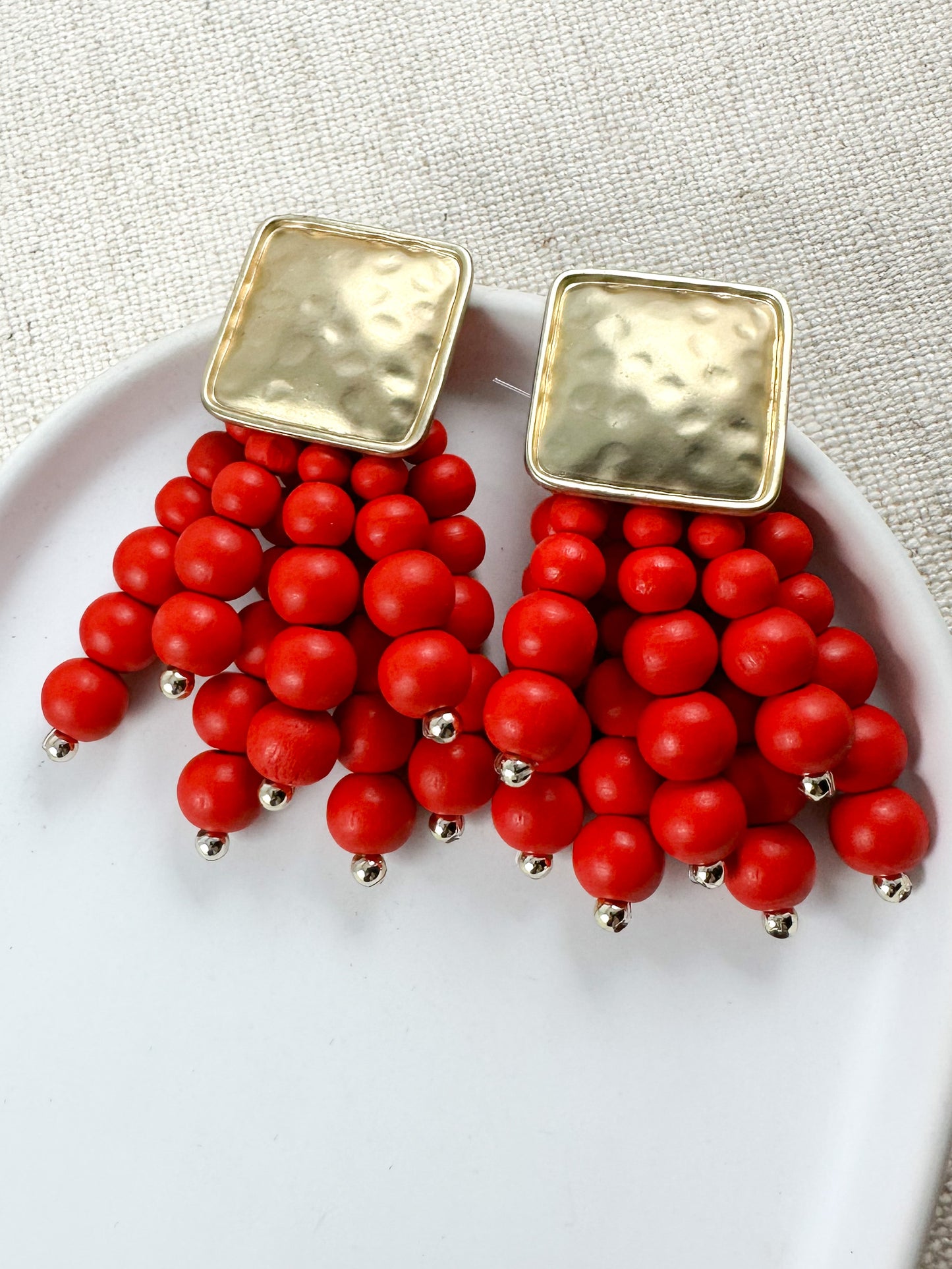 Make a Statement Earrings, Red