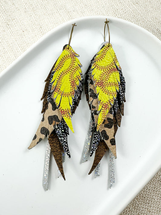 Fastpitch Feather Earrings