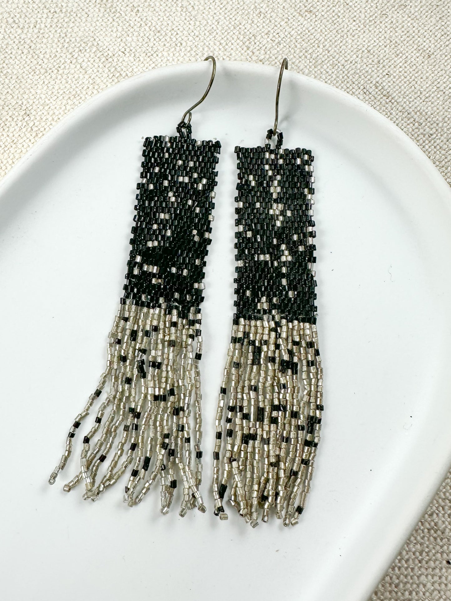 Light Up the Day Earrings, Black & Silver