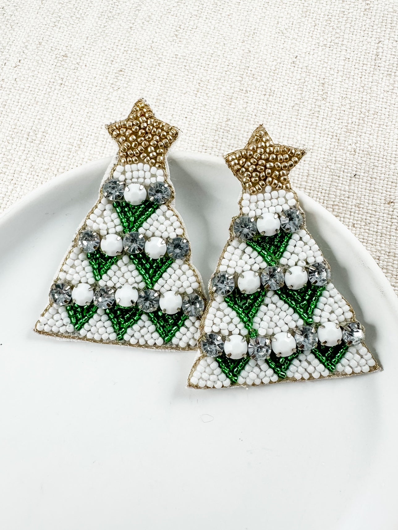 Glistening Tree Earrings, Green