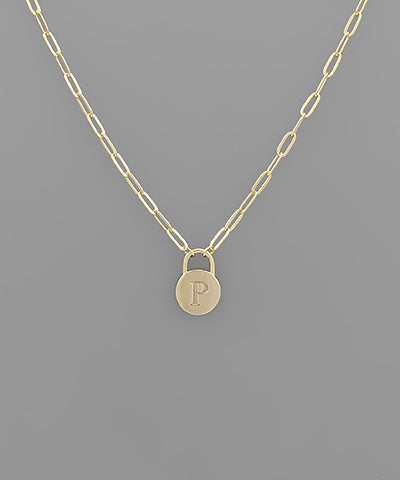 Lock & Letter Necklace--PREORDER