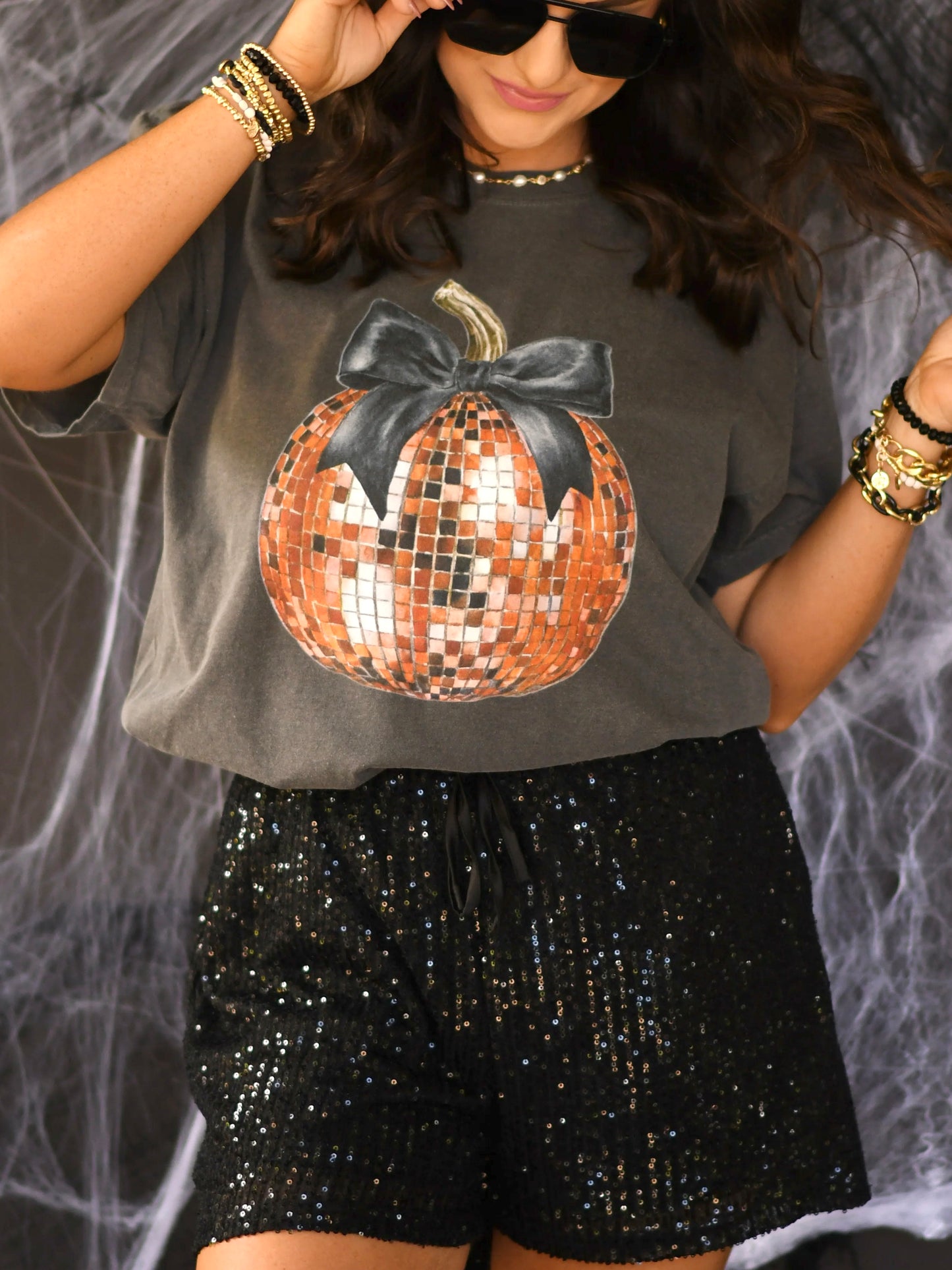 Mirrorball Pumpkin Tee--PREORDER