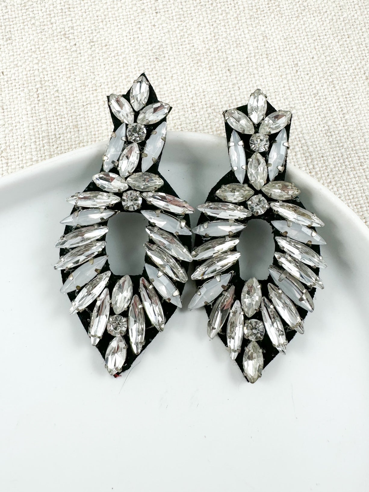 Empire Spark Earrings, Black & Silver