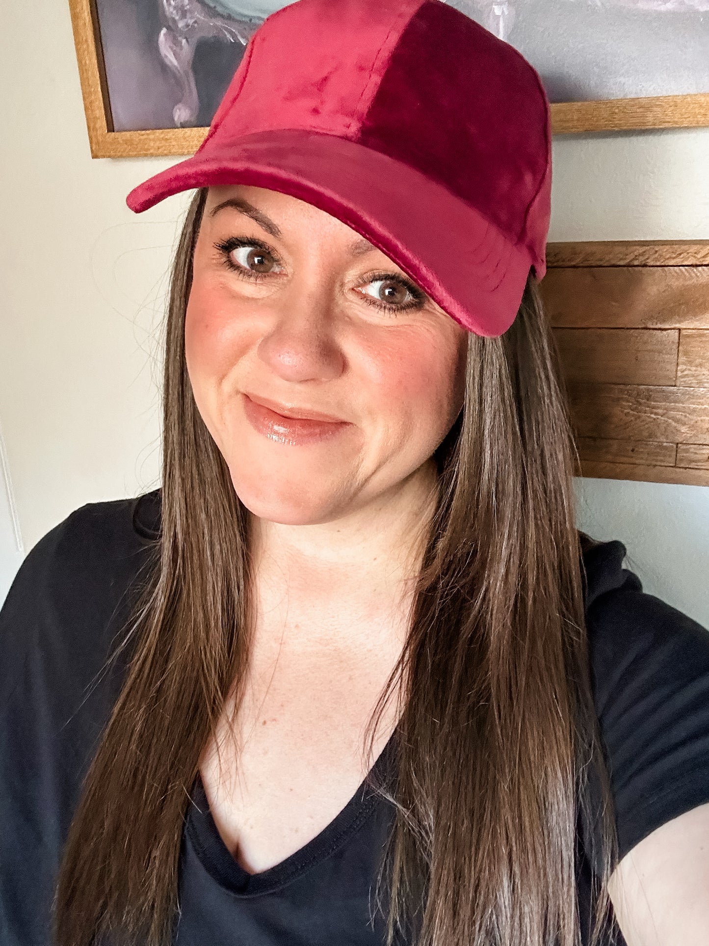 Velvet Luxe Hat, Maroon