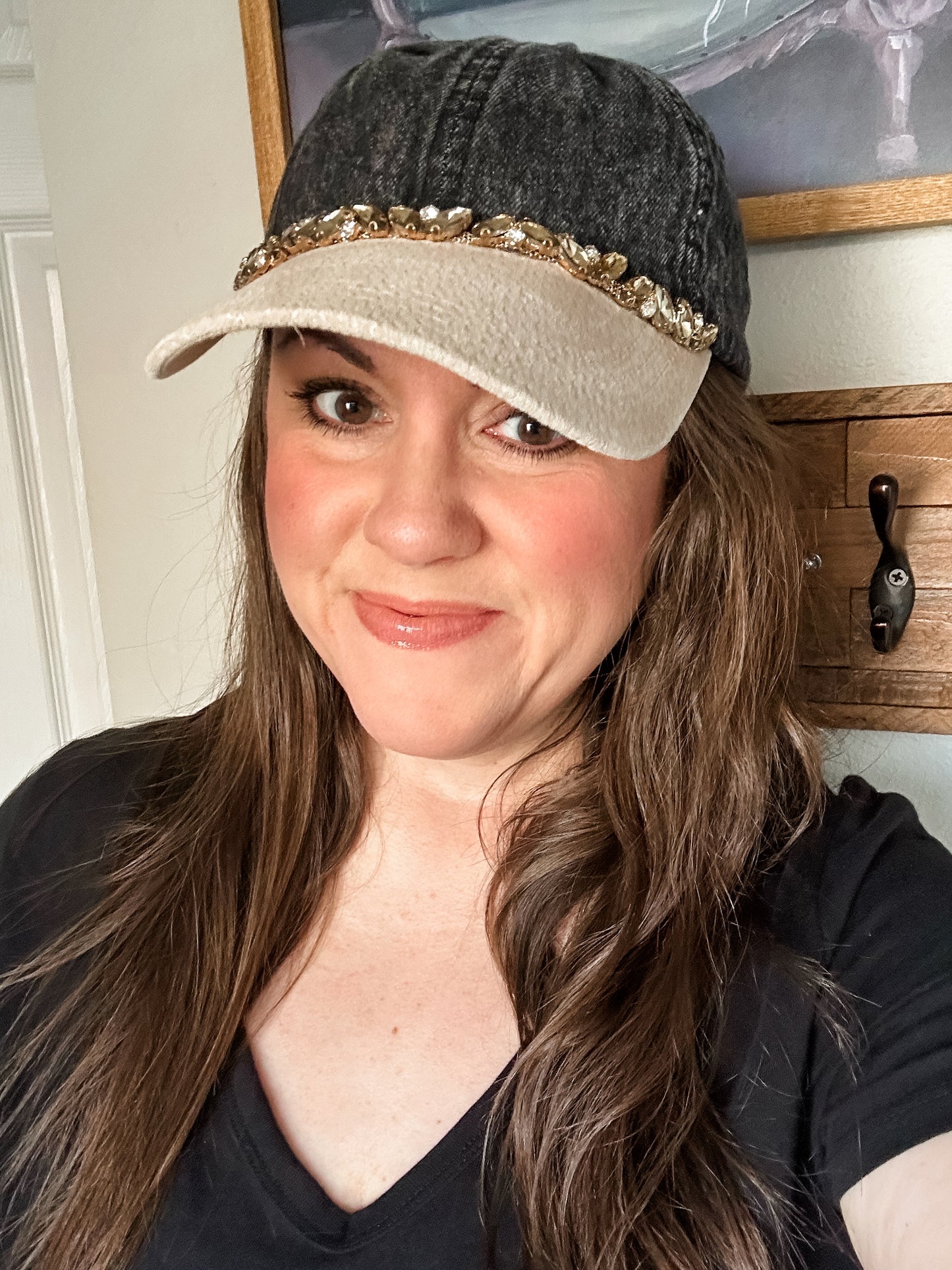 Desert Moon Hat, Black Denim