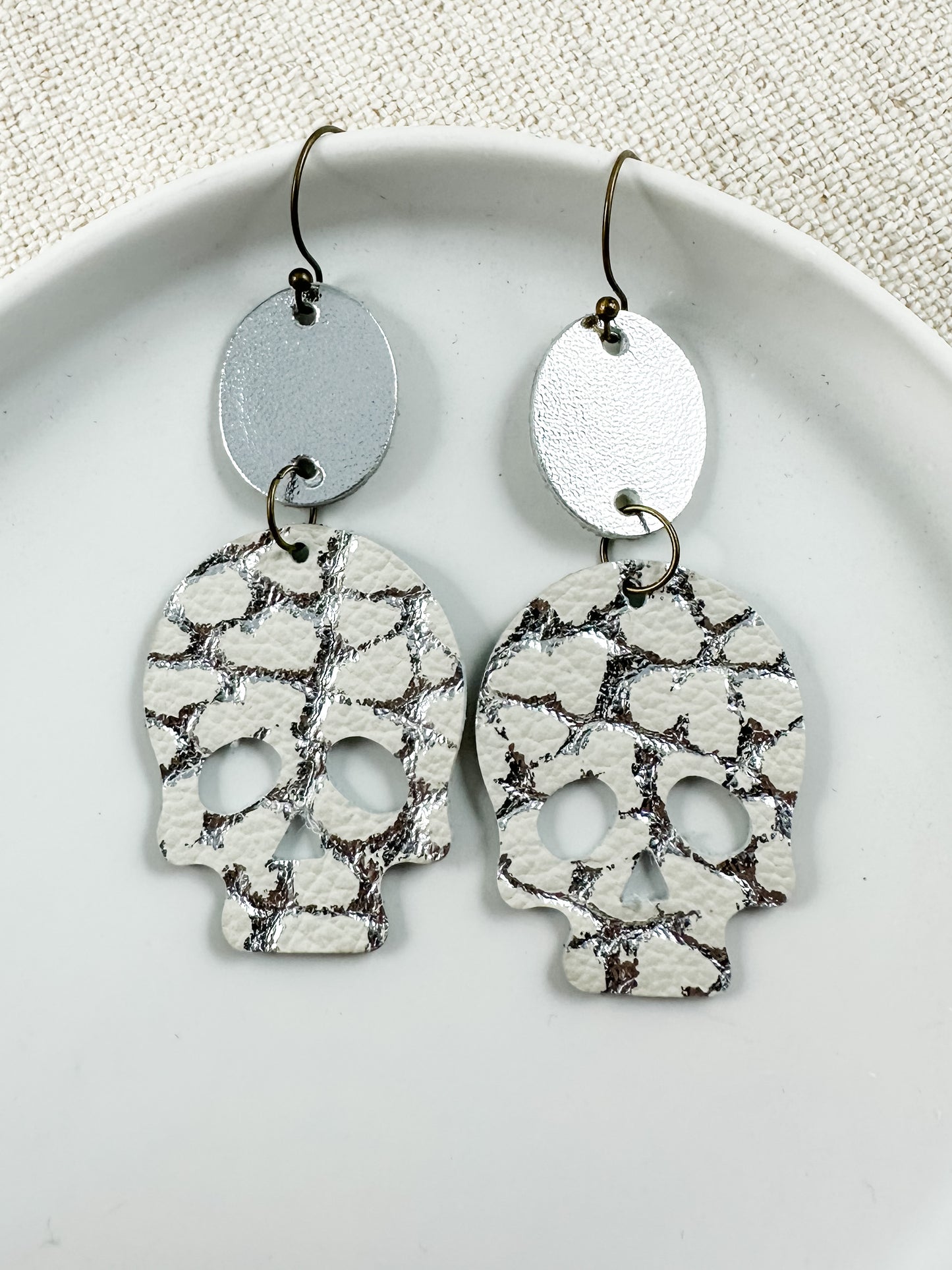 Silver Shadow Skelly Earrings