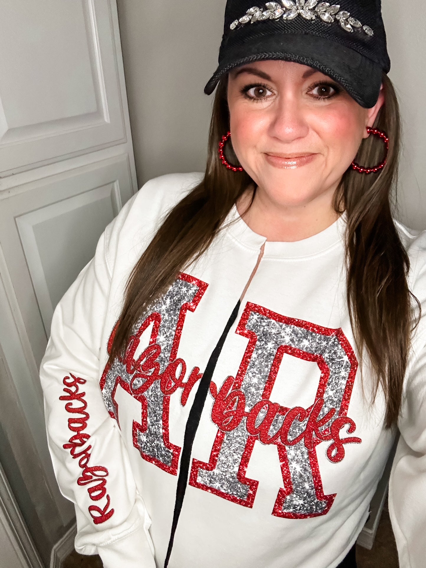 Sideline Split Sweatshirt Cardigan--PREORDER, CUSTOMIZEABLE