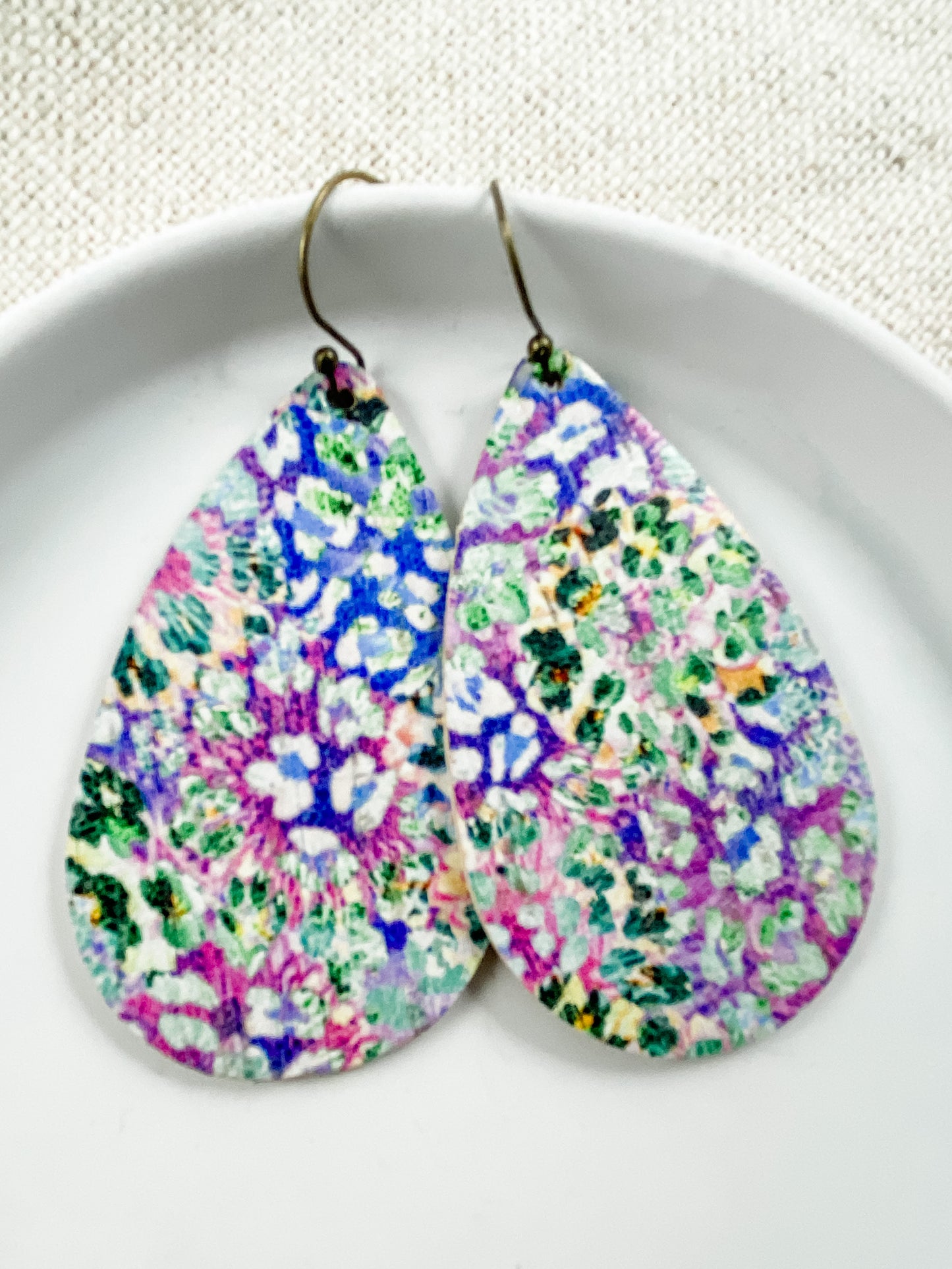 Lilac Leopard Bouquet Earrings