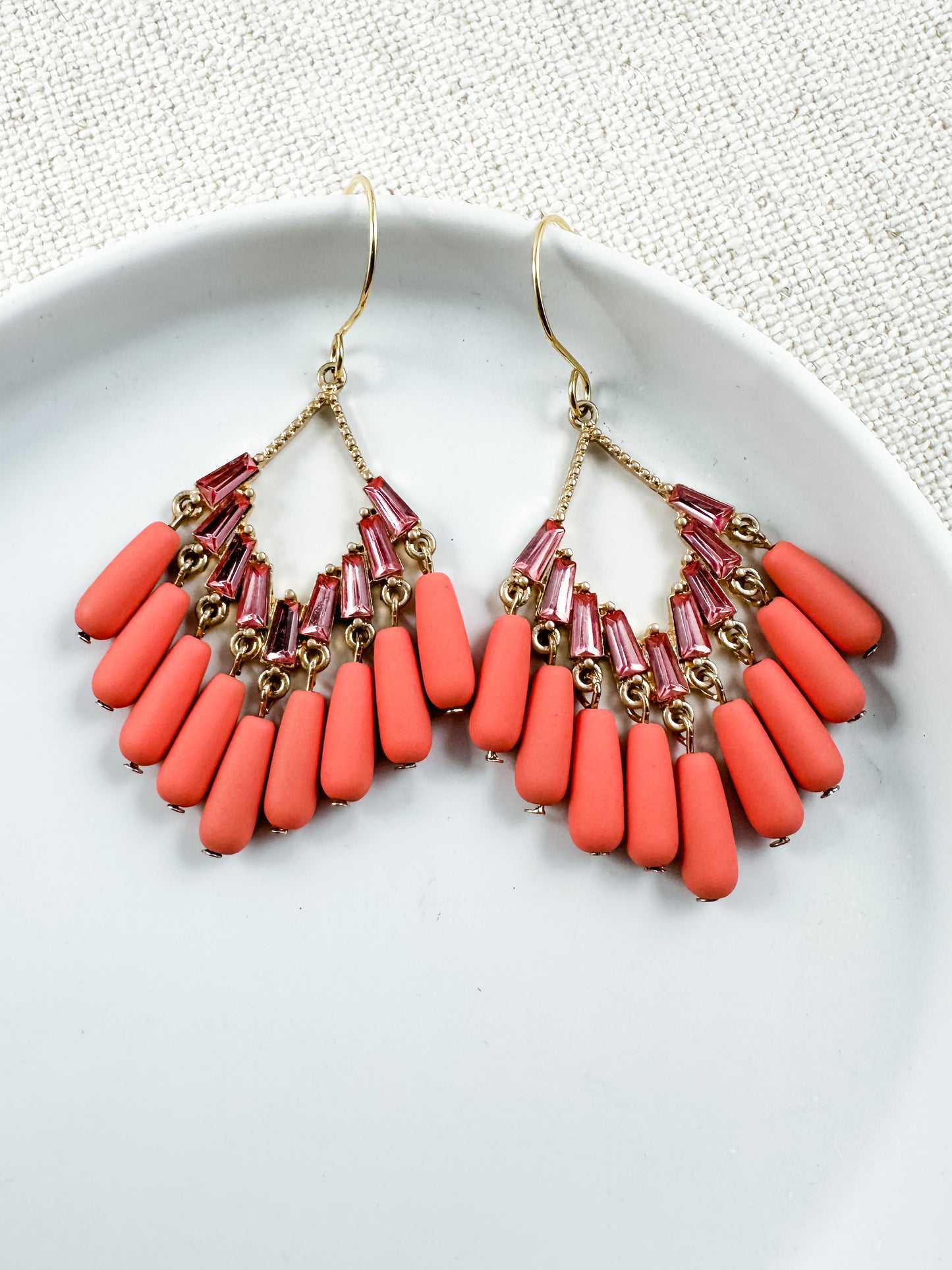 Flare & Fancy Earrings, Coral