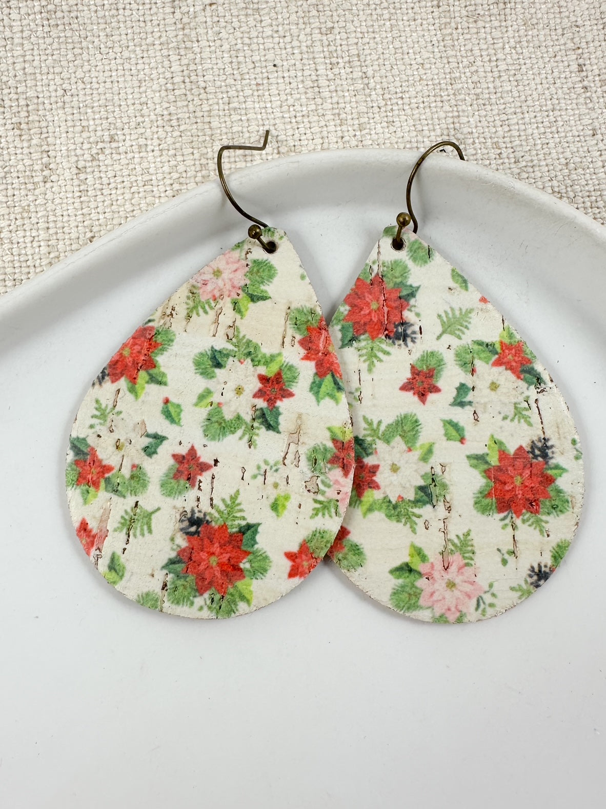 Pine & Poinsettia Earrings