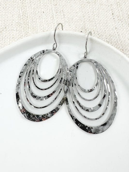 Stillwater Drop Earrings, Silver