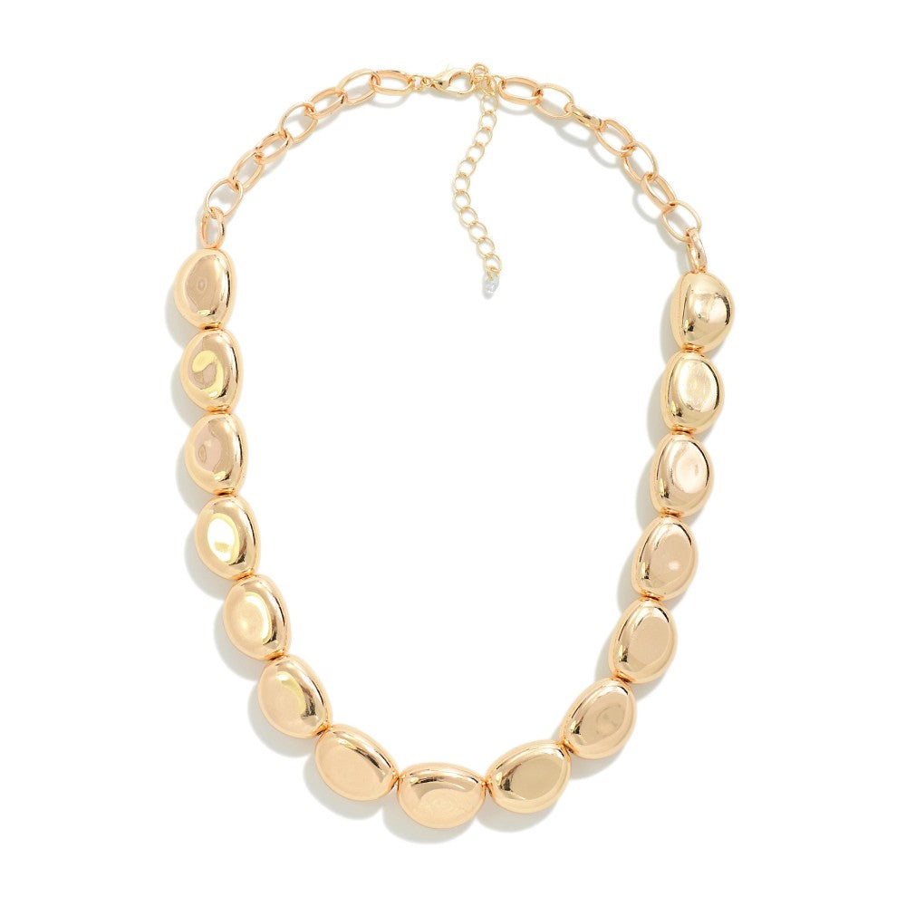 Molten Pebble Necklace, Gold