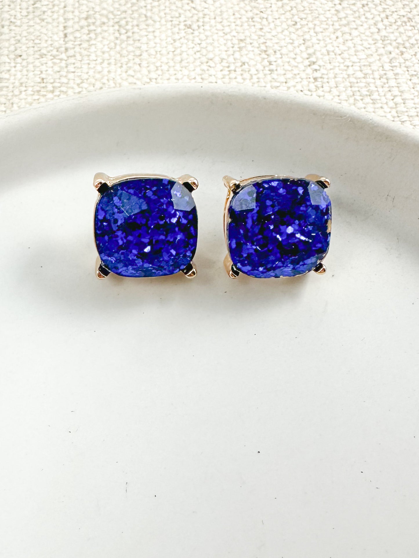 Sun & Spark Studs, Royal Blue