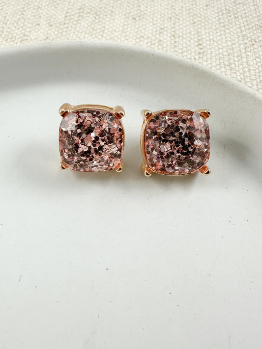 Sun & Spark Studs, Rose Gold