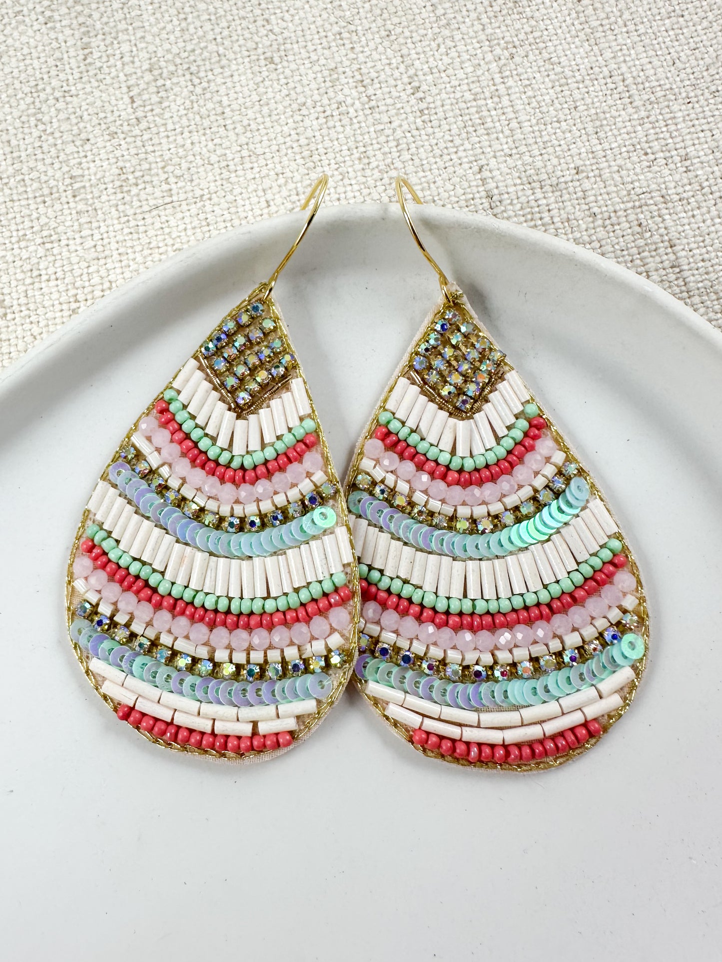 Reflection Ripple Earrings, Blush & Mint
