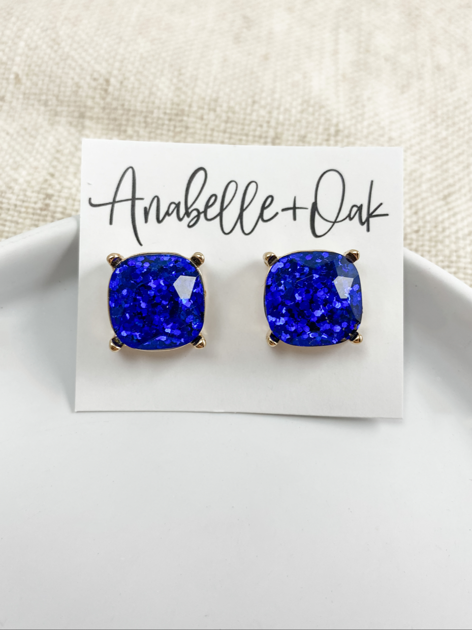 Sun & Spark Studs, Royal Blue