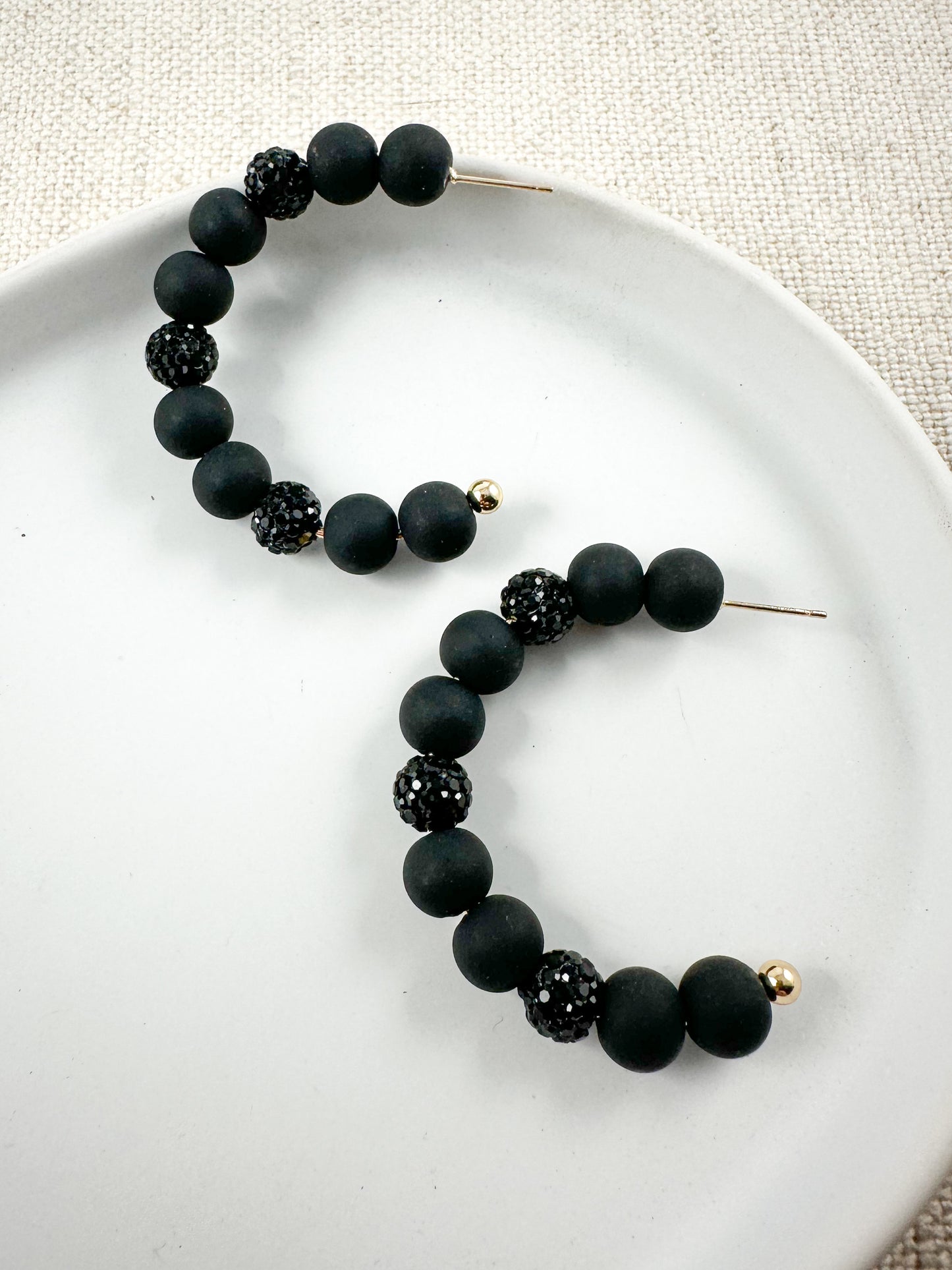 Sleek Stack Hoops, Black