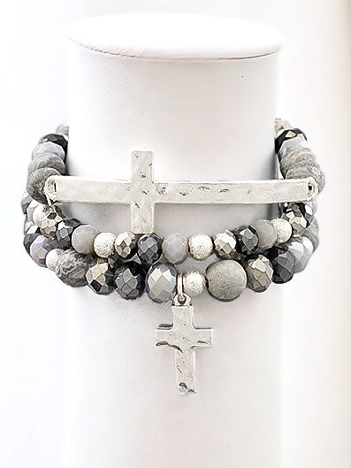 Hope For the Future Bracelet Set, Jasper & Silver