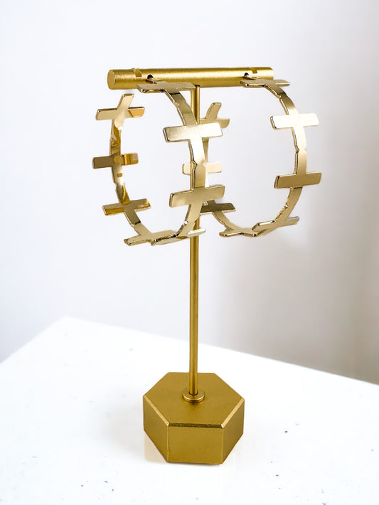 Cross Hoops, Gold